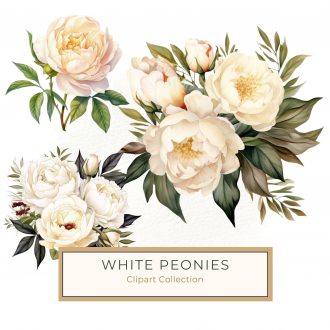 Elegant White Peony Bouquet Watercolor Clipart for DIY Crafts, Watercolor Peony Clipart, White Flower Bouquet, Wedding Invitation Graphics, DIY Scrapbook Florals, Elegant Floral Printables,1542873852