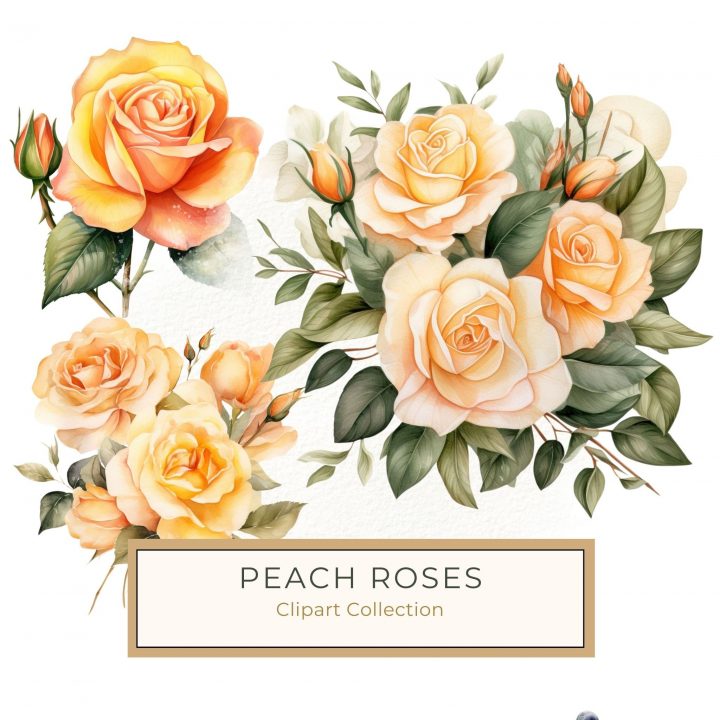 Elegant Watercolor Yellow Roses Digital Art for Scrapbooking & Crafts, watercolor yellow roses, floral clipart, crafting digital papers, elegant flower art, wedding invitation graphics,1542880092