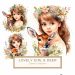 Enchanting Watercolor Girl with Fawn and Florals - Digital Art for DIY Crafts, watercolor girl, fawn illustration, floral clipart, nursery decor, DIY craft papers,1554921685