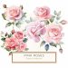 Romantic Watercolor Pink Roses Digital Paper for DIY Crafts & Scrapbooking, watercolor roses, pink floral clipart, romantic digital paper, DIY crafts graphics, scrapbooking flowers,1557051875