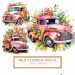 Vintage Pink Truck with Floral Watercolor Design - Perfect for DIY Projects, watercolor floral truck, pink vintage truck, rustic flower decor, DIY craft asset, country chic design,1557332893