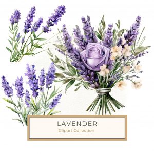 Elegant Purple Lavender Watercolor Illustration for DIY Projects, lavender illustration, watercolor floral, DIY crafting art, purple botanical design, digital scrapbooking flowers,1586915057