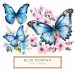 Elegant Blue Butterfly with Delicate Floral Watercolor Art, butterfly watercolor, floral clipart, blue butterfly art, nature digital paper, scrapbooking design,1587570949