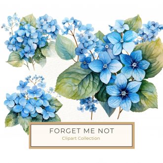 Vibrant Blue Hydrangea Watercolor Clipart for Creative Projects, Blue Hydrangea, Watercolor Flowers, Botanical Clipart, DIY Craft Supplies, Wedding Stationery,1651215537