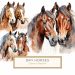 Watercolor Horses Digital Artwork for Rustic Elegance, watercolor horses, horse digital art, equestrian clipart, rustic decor design, farm animal illustration,1660299251