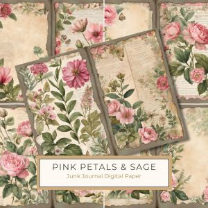 Vintage Watercolor Rose Digital Paper Set - Perfect for DIY Crafts & Scrapbooking, vintage roses, watercolor digital paper, floral scrapbook paper, pink rose designs, shabby chic craft paper,1685993269