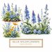 Elegant Blue Wildflower Watercolor Art – Perfect for Scrapbooking & DIY Projects, blue wildflowers, watercolor flowers, digital paper, DIY crafts, scrapbooking,1707847905