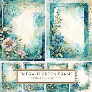 Elegant Watercolor Floral Frame for DIY Crafts and Scrapbooking, watercolor floral frame, DIY craft paper, scrapbooking background, wedding invitation design, ethereal digital art,1713739278