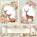 Adorable Deer with Floral Rustic Watercolor Frame - Perfect for DIY Crafts, watercolor clipart, woodland deer, rustic floral frame, nursery decor, DIY crafts,1726754193