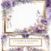 Elegant Watercolor Purple Floral Frame with Gold Accents for Cardmaking, watercolor floral frame, purple flowers digital, gold geometric accents, wedding invitations, DIY crafting,1730467161