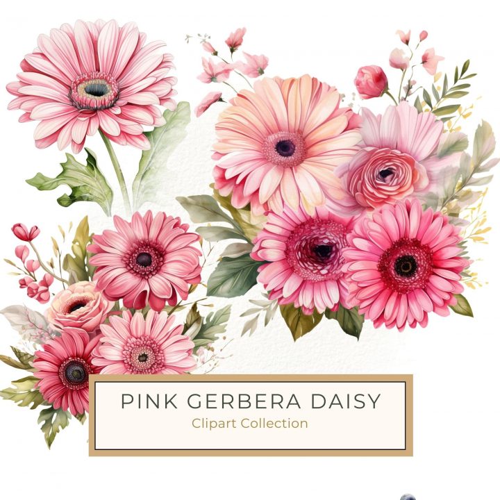 Elegant Watercolor Pink Floral Bouquet for Craft Projects and Decor, watercolor flowers, pink florals, digital clipart, floral bouquet, crafting supplies