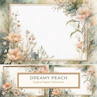 Elegant Watercolor Floral Border Digital Paper for DIY Projects, watercolor floral border, blush and sage stationery, wedding invitation design, handmade card supplies, digital scrapbooking paper,1713910720