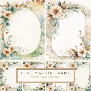 Elegant Floral Watercolor Frame for DIY Projects and Invitations, watercolor floral frame, digital paper, wedding stationery design, DIY crafts, scrapbooking clipart,1779583612