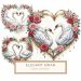 Romantic Watercolor Swan and Roses Clipart – Elegant Wedding & Valentine’s Day Art, watercolor swan, romantic clipart, floral wedding, valentine’s day art, elegant rose digital,1845980322