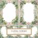 Elegant Watercolor Floral Border | Art Nouveau Frame for Scrapbooking & Invitations