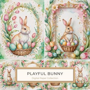 DIY with Watercolor Bunny Elements